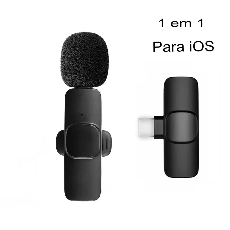 Microfone de Lapela Sem Fio