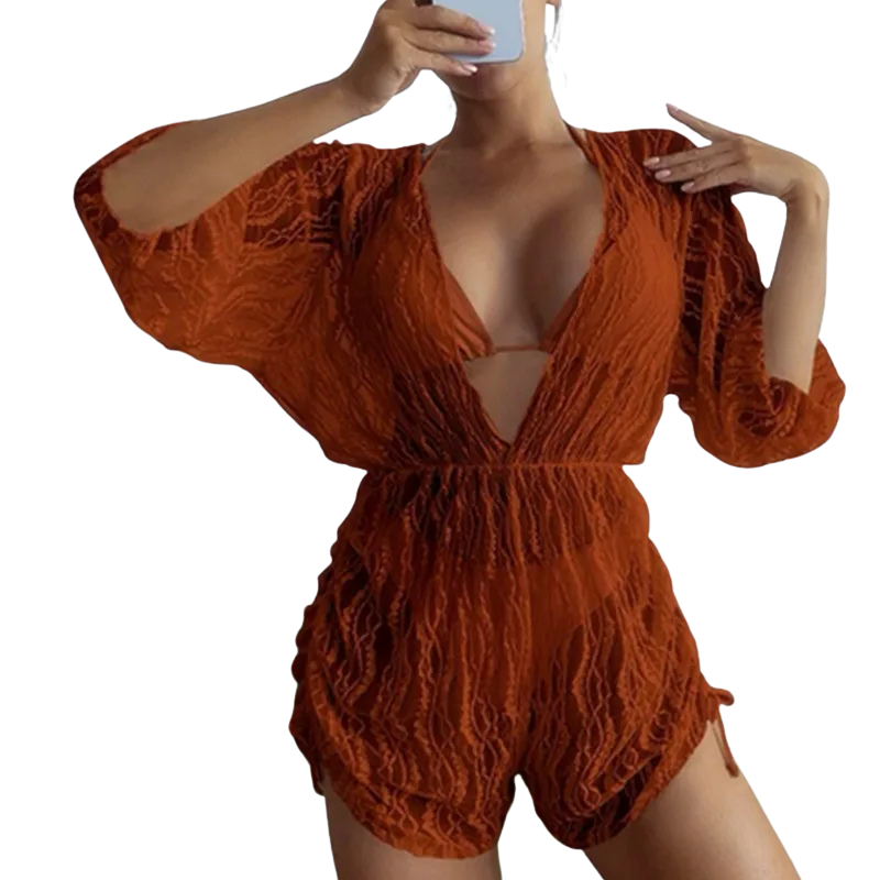 Conjunto Tropical 3 Peças: Maiô, Body e Biquíni