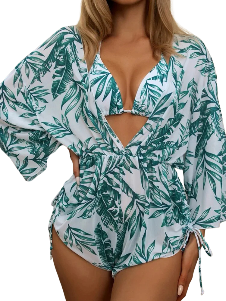 Conjunto Tropical 3 Peças: Maiô, Body e Biquíni