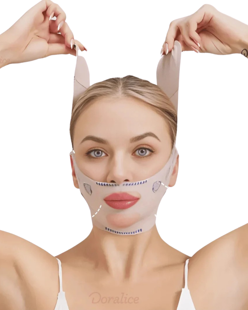 Máscara de Contorno Facial - Suaviza Rugas, Papada e Modela o Rosto