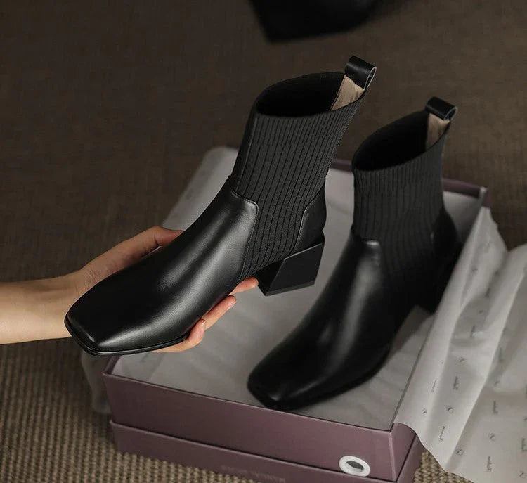 Bota Feminina Texana Cano Curto com Malha