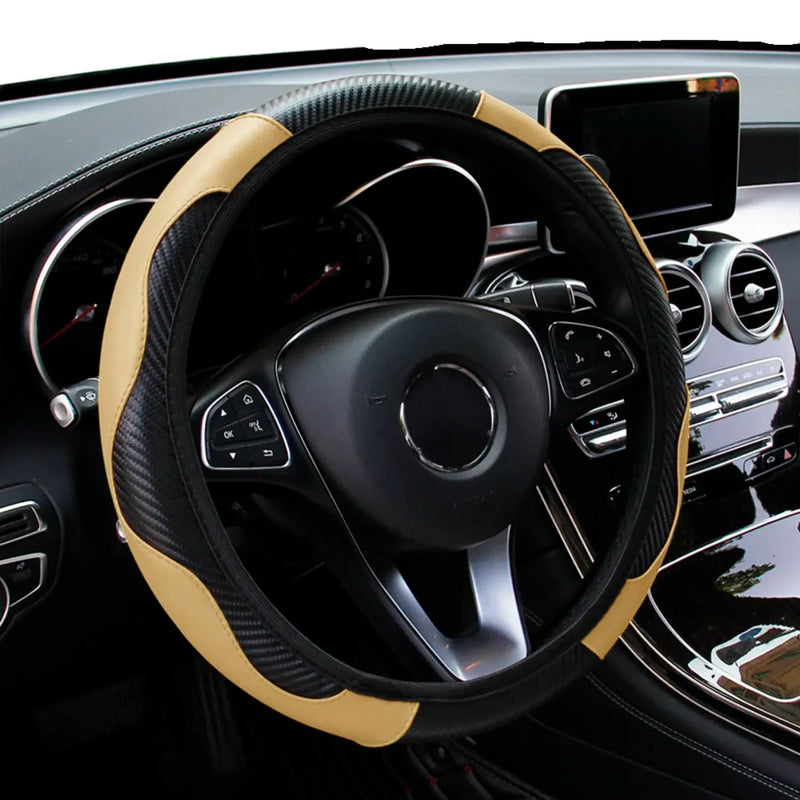 Capa-de-Volante-estilo-Fibra-de-Carbono-PU-bege