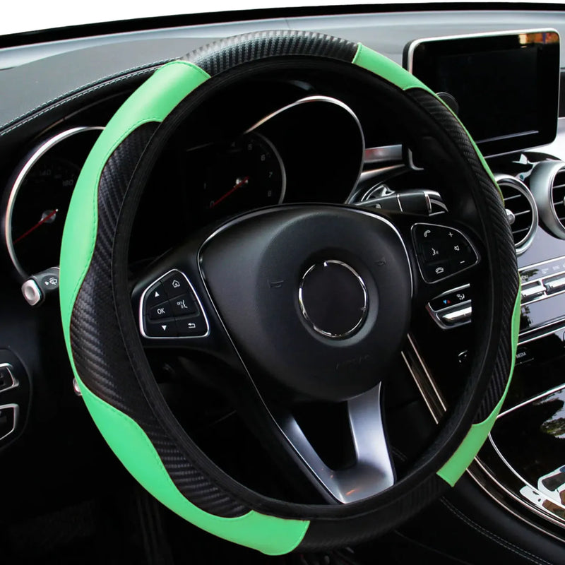 Capa-de-Volante-estilo-Fibra-de-Carbono-PU-verde