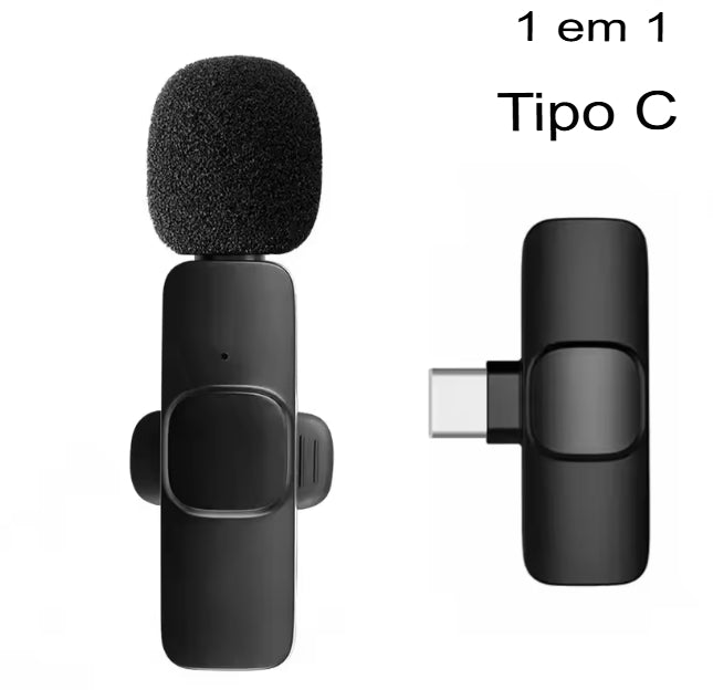 Microfone de Lapela Sem Fio