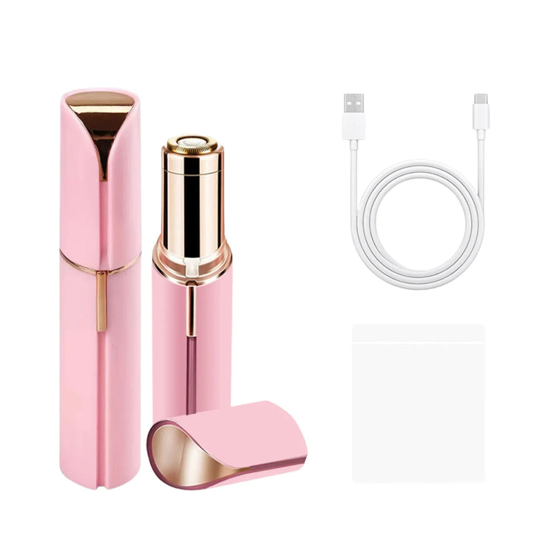 Removedor-Eletrico-Portatil-Indolor-USB-rosa-e-seus-componentes