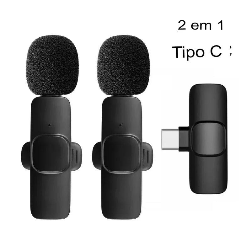 Microfone de Lapela Sem Fio