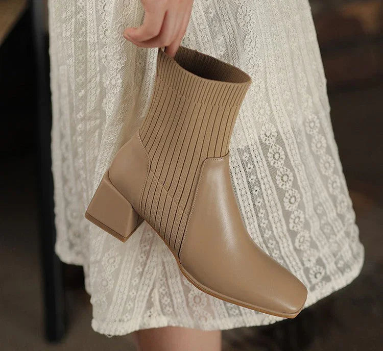 Bota Feminina Texana Cano Curto com Malha