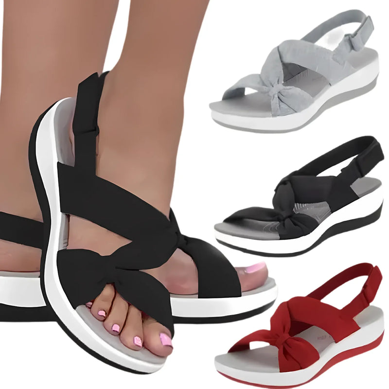 montagem-de-varias-Sandalias-Femininas-Plataforma-com-Laco-Antiderrapante